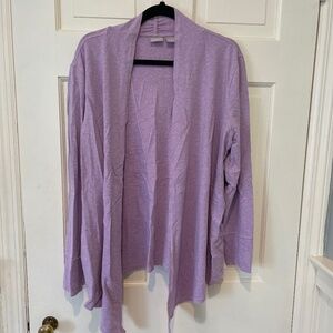Chico's Purple Jersey Swing Cardigan Sweater